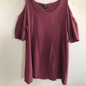 Maroon Short Sleeve with Bare Shoulders